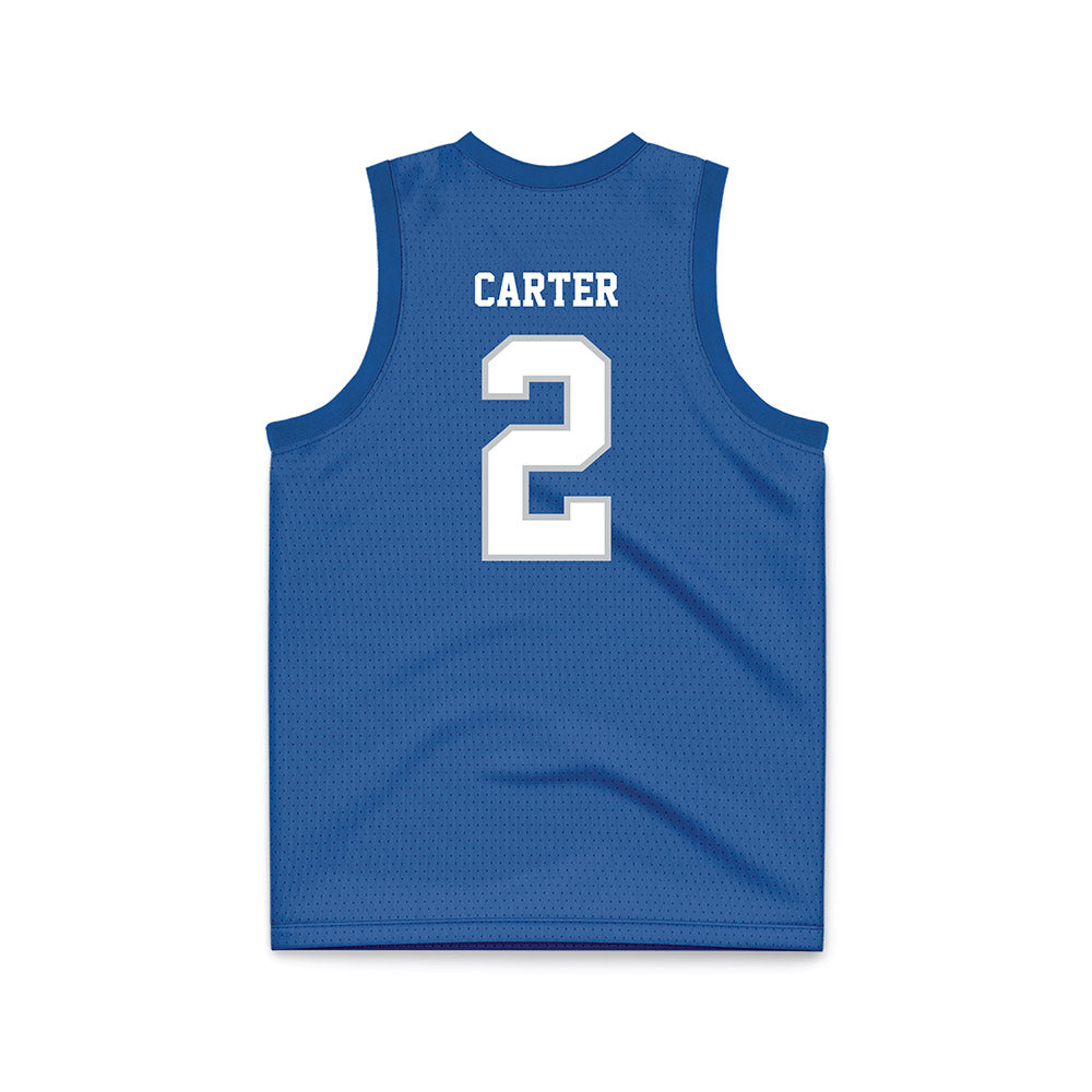 MTSU - NCAA Men's Basketball : Jahvin Carter - Blue Basketball Jersey-1