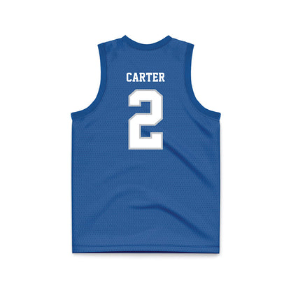 MTSU - NCAA Men's Basketball : Jahvin Carter - Blue Basketball Jersey-1