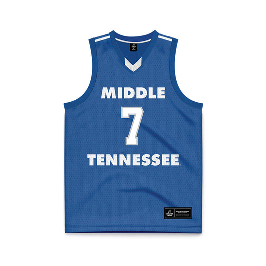 MTSU - NCAA Men's Basketball : Charvez Ambrose - Blue Basketball Jersey-0
