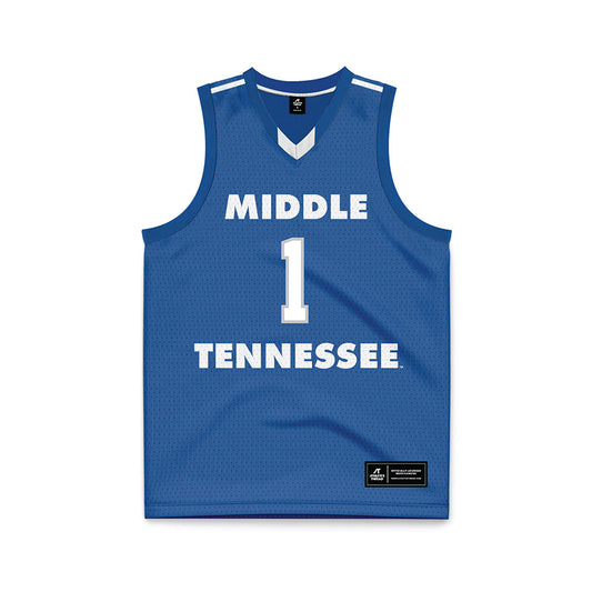 MTSU - NCAA Men's Basketball : Quinn Barnett - Blue Basketball Jersey-0