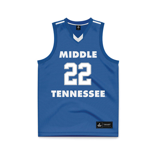 MTSU - NCAA Men's Basketball : Kamari Lands - Blue Basketball Jersey-0