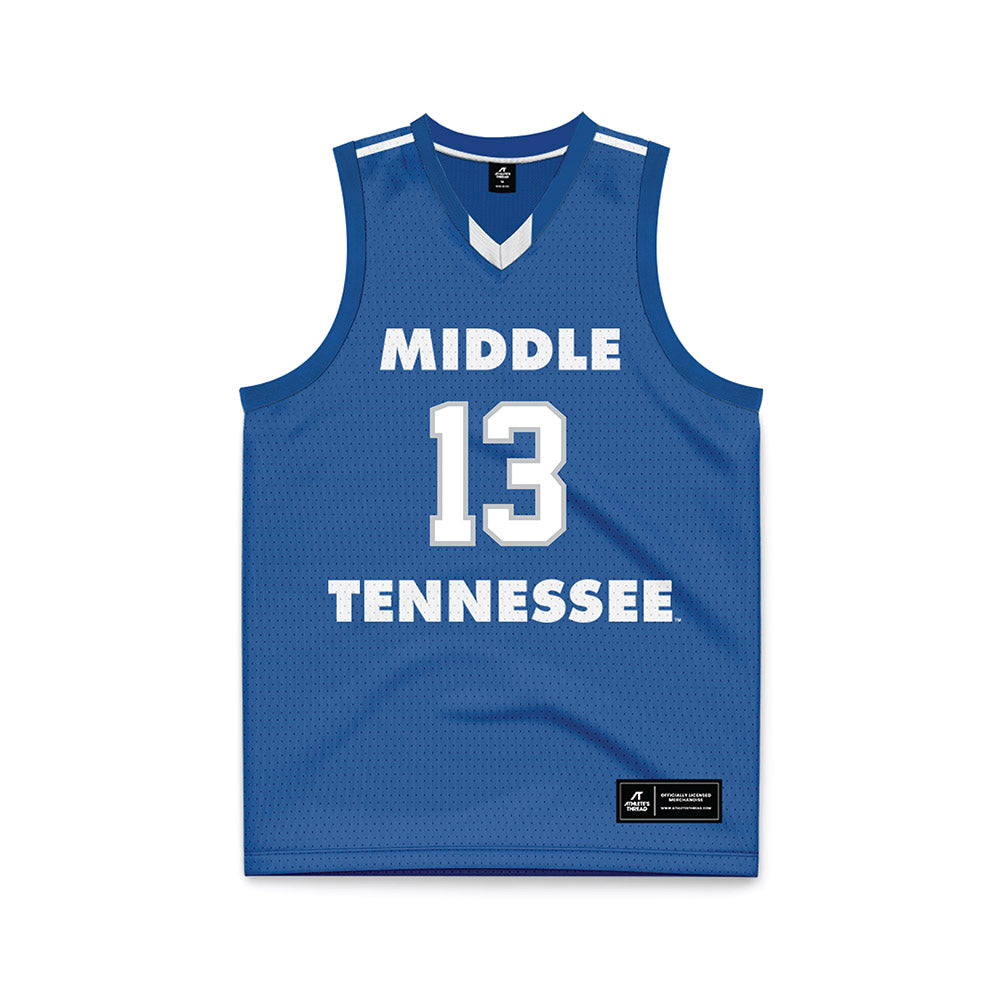 MTSU - NCAA Men's Basketball : Kevin De Kovachich - Blue Basketball Jersey-0
