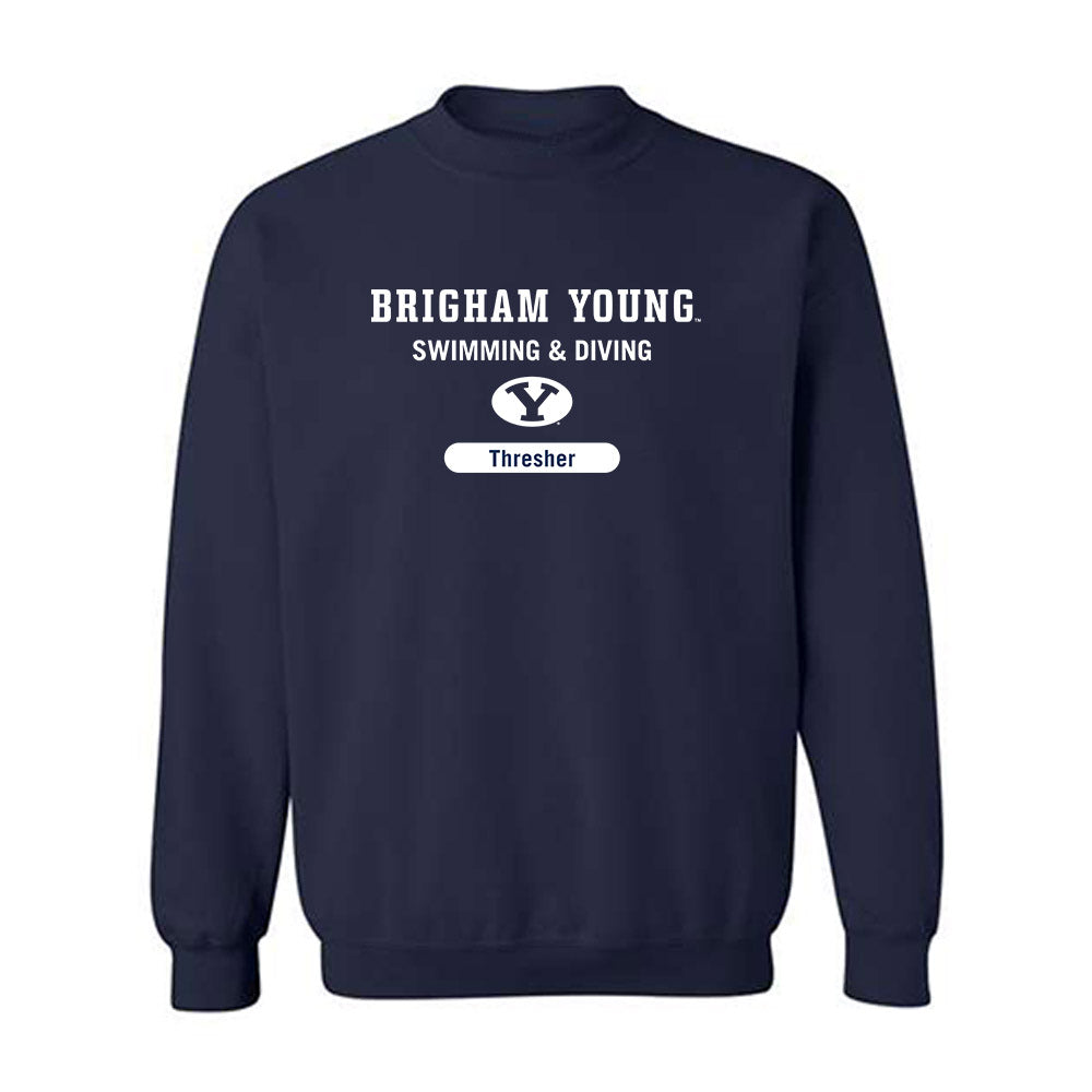BYU - NCAA Women's Swimming & Diving : Summer Thresher - Crewneck Sweatshirt-0