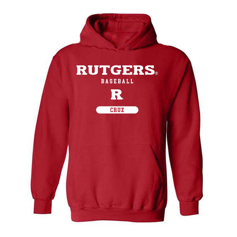 Rutgers - NCAA Baseball : Matthew Cruz - Classic Shersey Hooded Sweatshirt-0