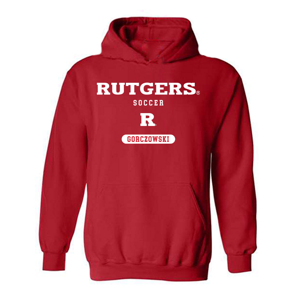 Rutgers - NCAA Men's Soccer : Simon Gorczowski - Classic Shersey Hooded Sweatshirt-0