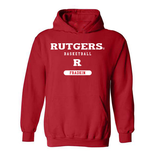 Rutgers - NCAA Men's Basketball : Max Fradkin - Classic Shersey Hooded Sweatshirt-0
