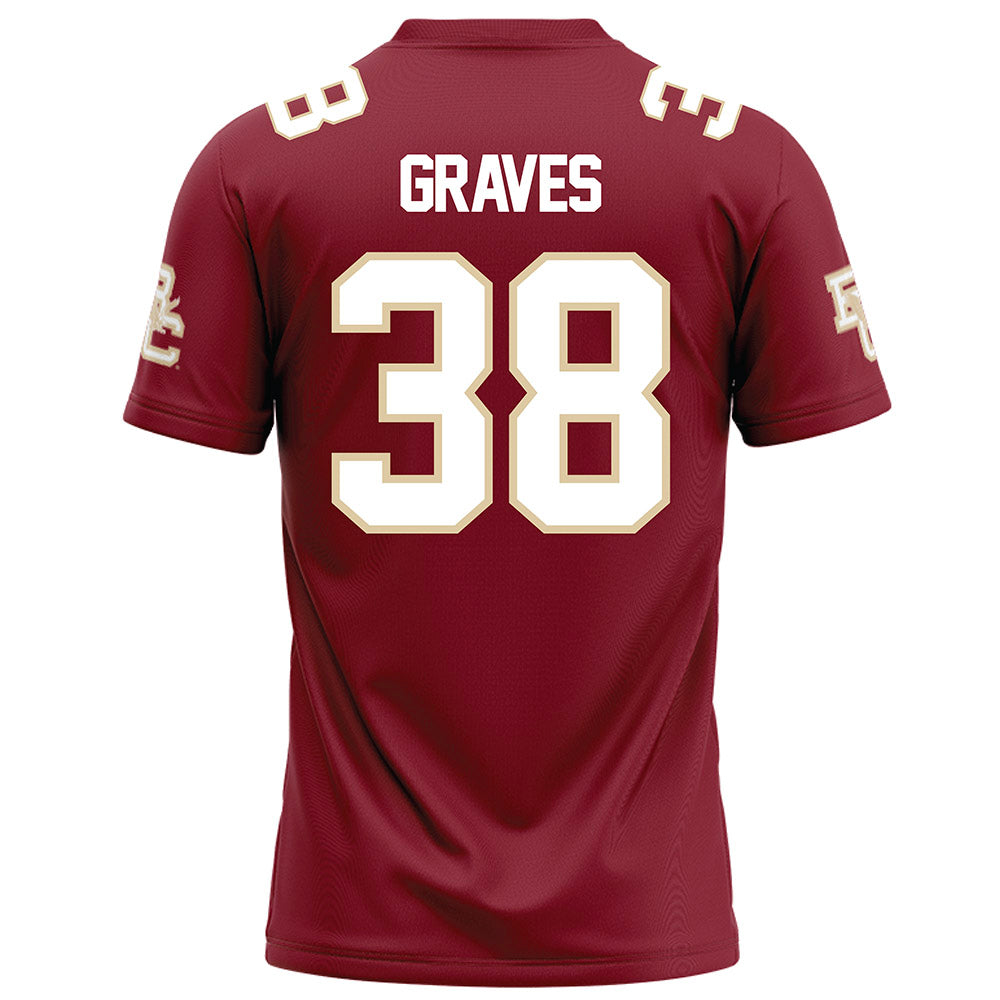 Boston College - NCAA Football : Will Graves - Maroon Football Jersey-1