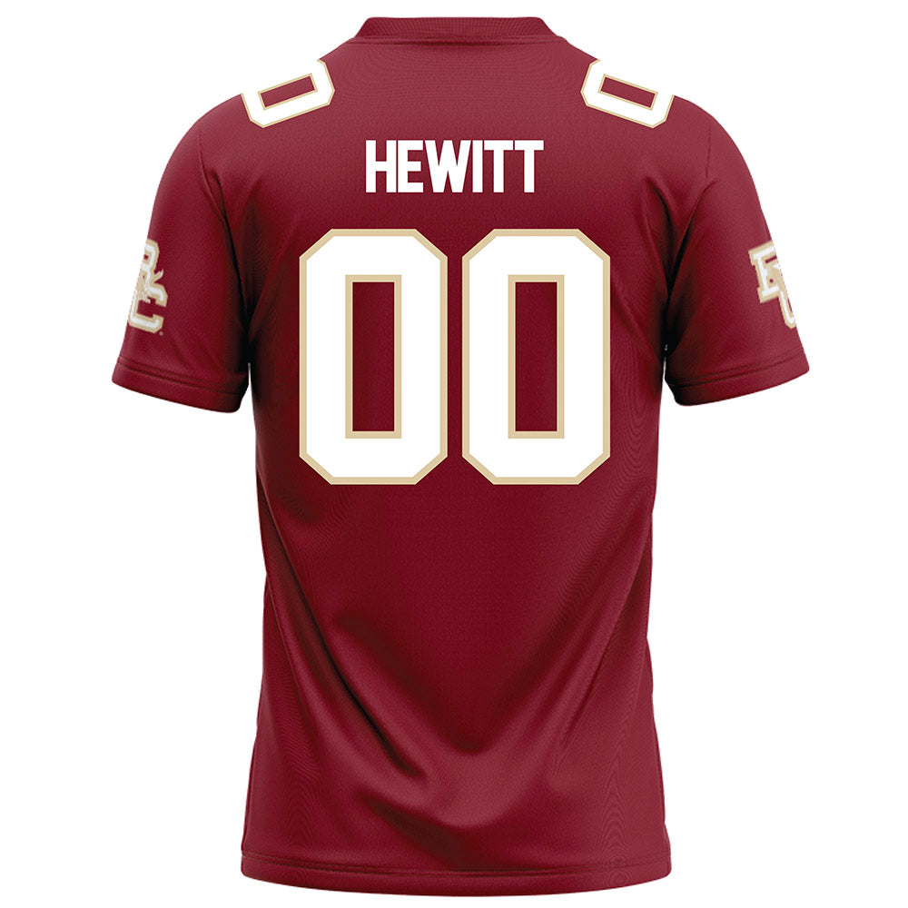 Boston College - NCAA Football : Jon Hewitt - Maroon Football Jersey-1