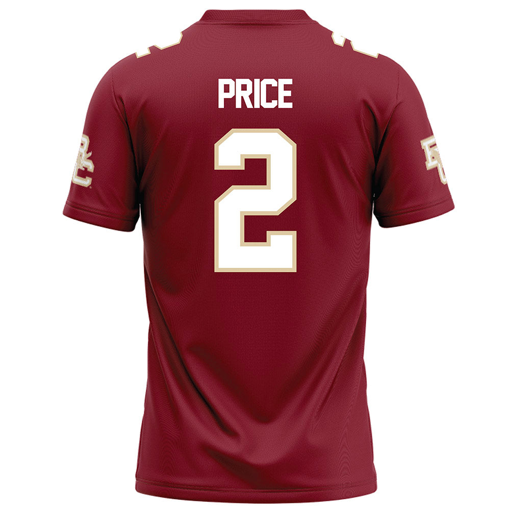 Boston College - NCAA Football : Kp Price - Maroon Football Jersey-1