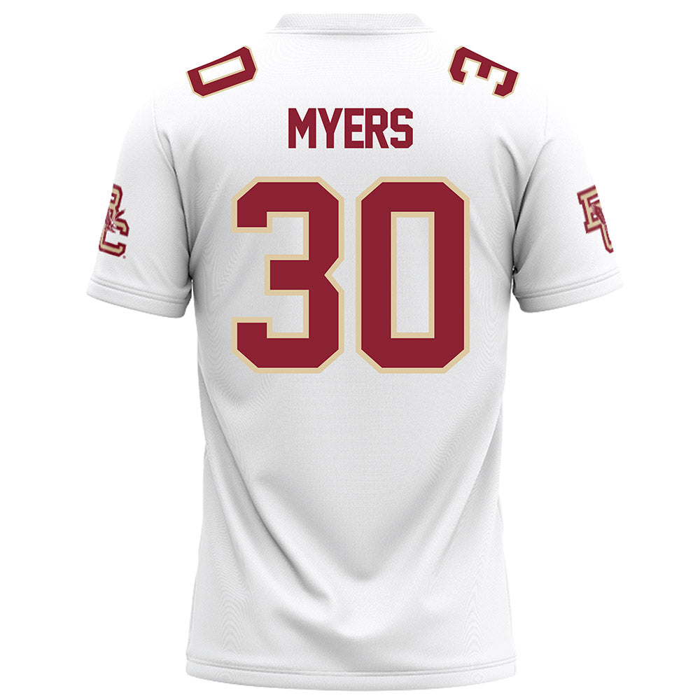 Boston College - NCAA Football : Xavier Myers - White Football Jersey-1