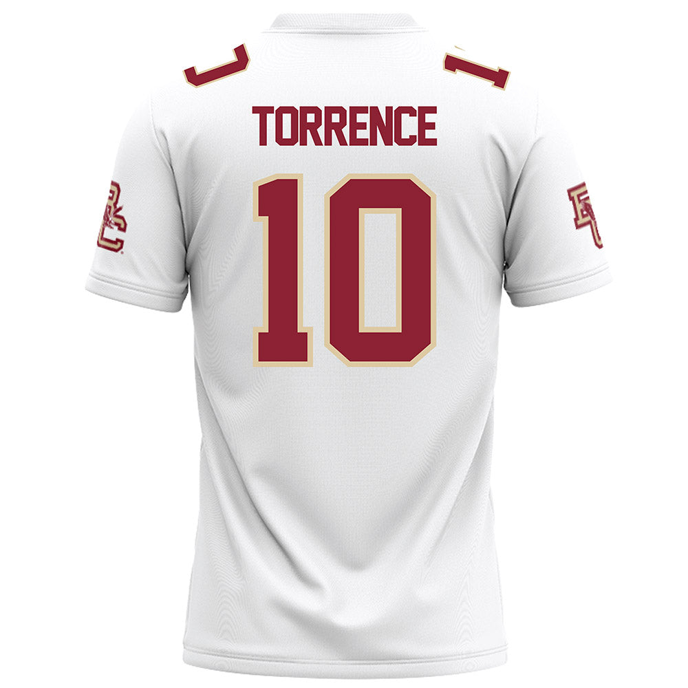 Boston College - NCAA Football : Syair Torrence - White Football Jersey-1