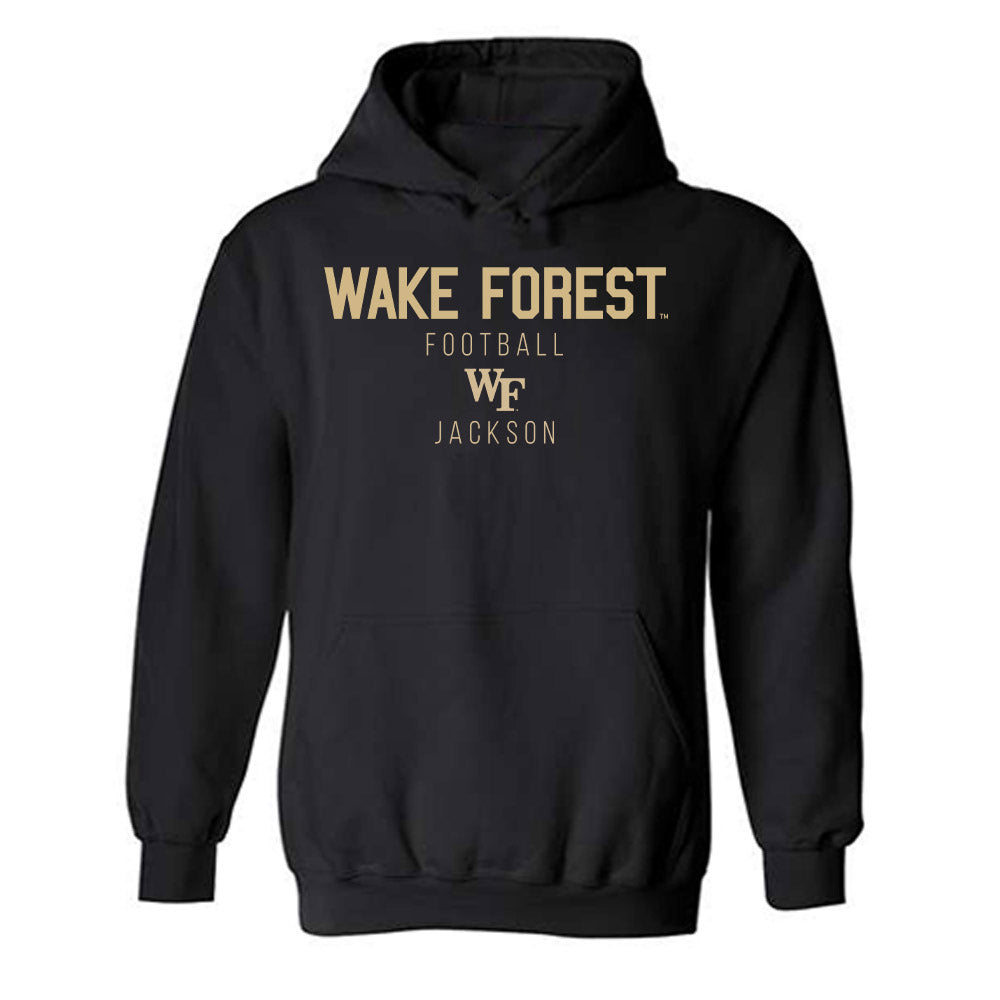 Wake Forest - NCAA Football : Zeek Jackson - Classic Shersey Hooded Sweatshirt-0