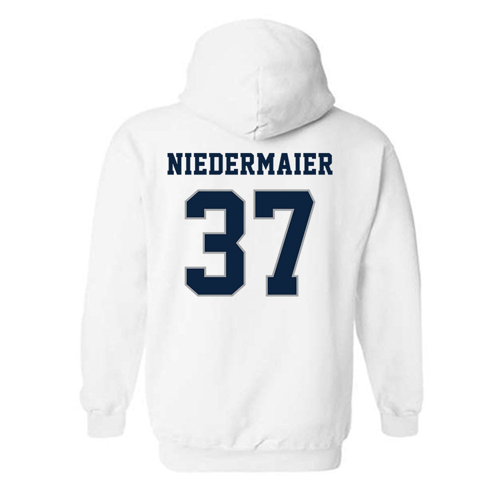 Xavier - NCAA Baseball : Roger Niedermaier - Classic Shersey Hooded Sweatshirt-1