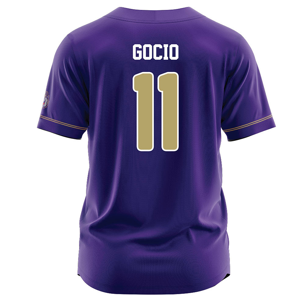 JMU - NCAA Baseball : Ryan Gocio - Purple Jersey-1