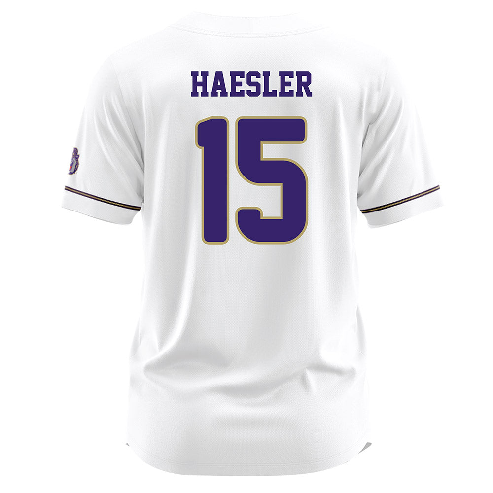 JMU - NCAA Baseball : Keegan Haesler - White Jersey-1