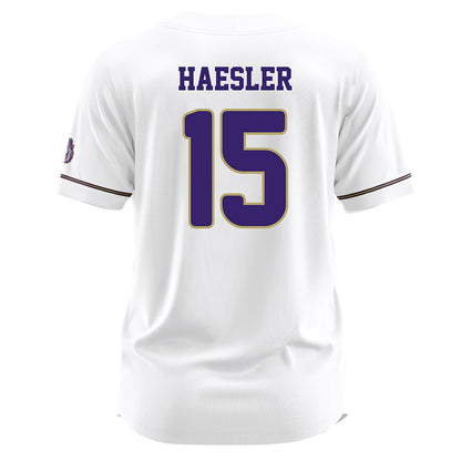 JMU - NCAA Baseball : Keegan Haesler - White Jersey-1
