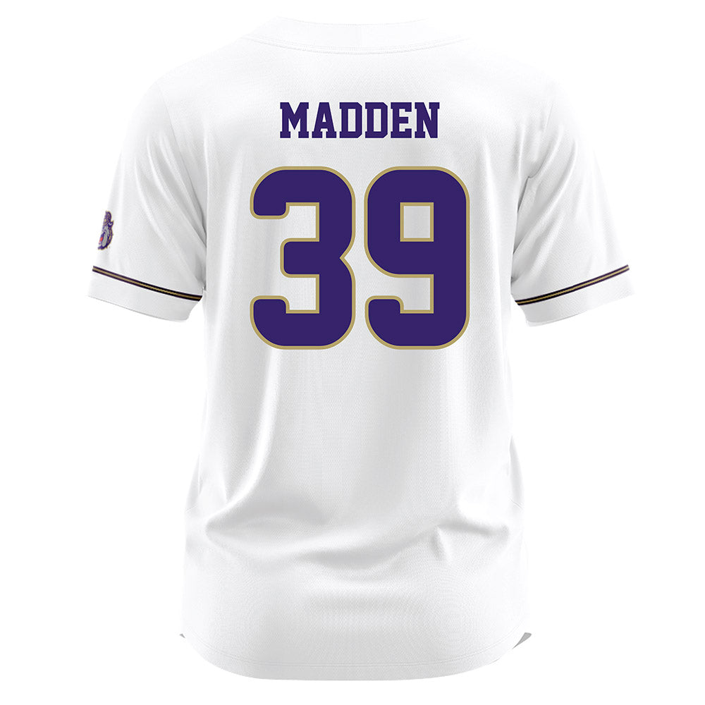 JMU - NCAA Baseball : Griffin Madden - White Jersey-1