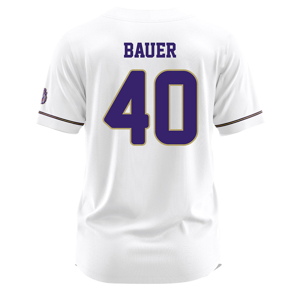 JMU - NCAA Baseball : Patrick Bauer - White Jersey-1