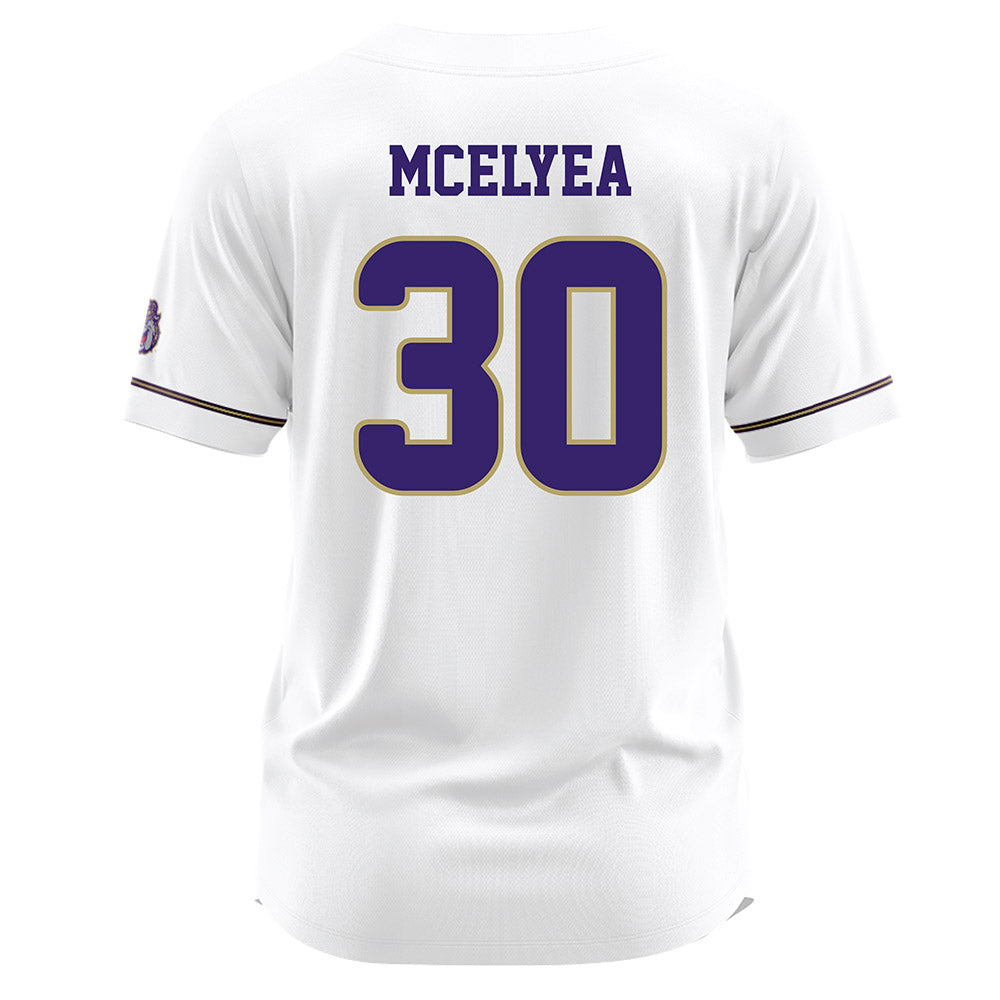 JMU - NCAA Baseball : Blake Mcelyea - White Jersey-1