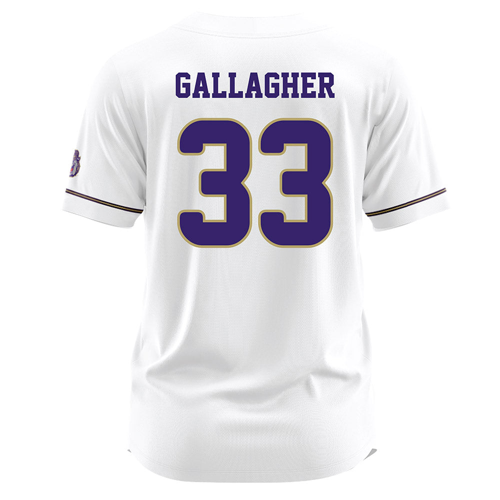 JMU - NCAA Baseball : Aiden Gallagher - White Jersey-1