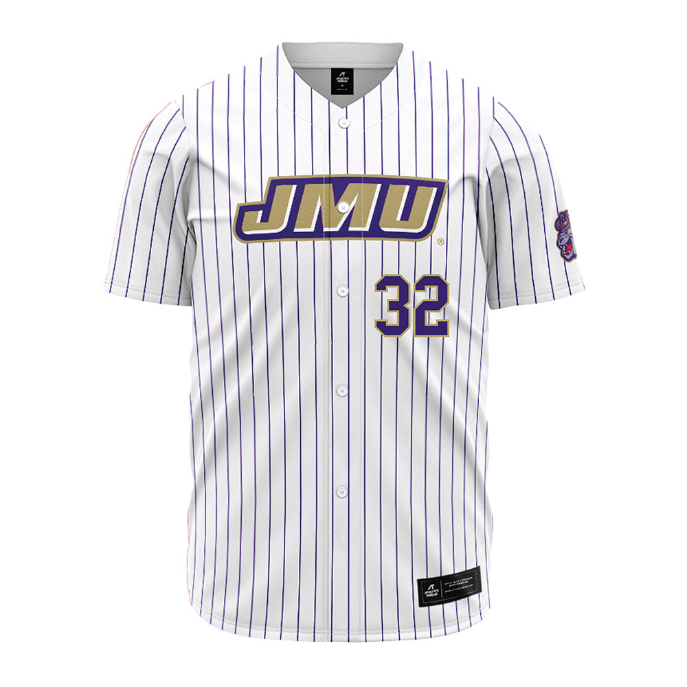 JMU - NCAA Baseball : Zach Bocock - White Jersey-0