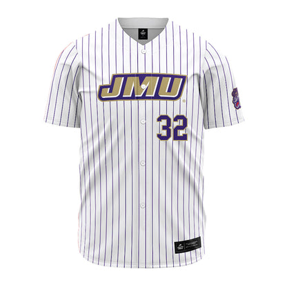 JMU - NCAA Baseball : Zach Bocock - White Jersey-0