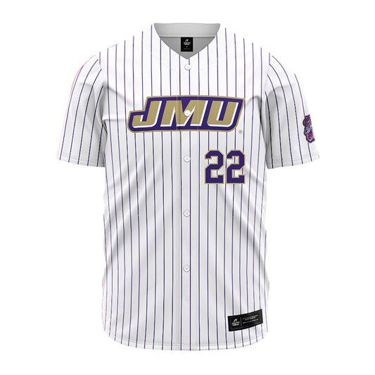 JMU - NCAA Baseball : Trey Campos - White Jersey-0