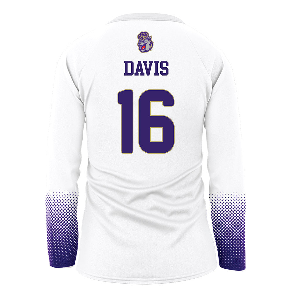 JMU - NCAA Women's Volleyball : Shelby Davis - White Volleyball Jersey-1