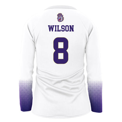 JMU - NCAA Women's Volleyball : Anna Wilson - White Volleyball Jersey-1