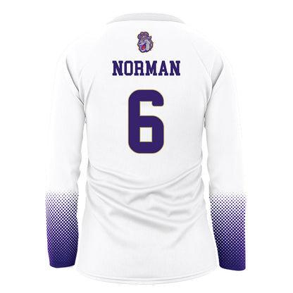 JMU - NCAA Women's Volleyball : Addie Norman - White Volleyball Jersey-1