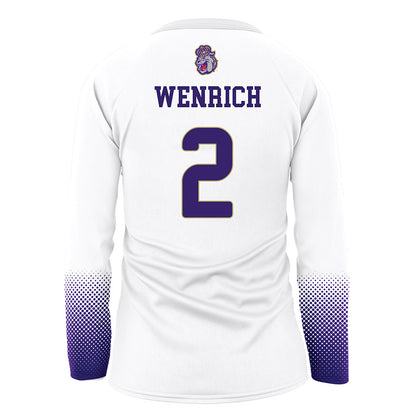 JMU - NCAA Women's Volleyball : Grace Wenrich - White Volleyball Jersey-1