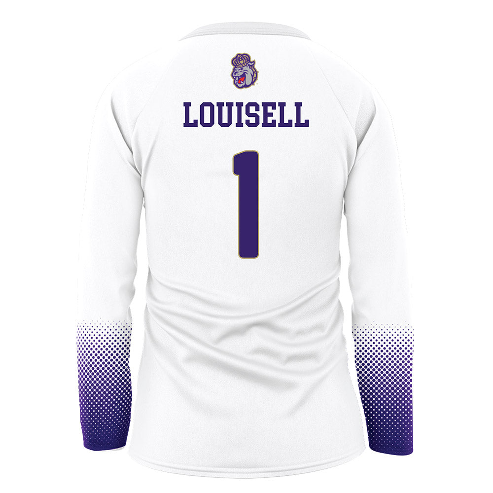 JMU - NCAA Women's Volleyball : Kennedy Louisell - White Volleyball Jersey-1