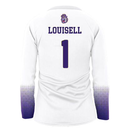 JMU - NCAA Women's Volleyball : Kennedy Louisell - White Volleyball Jersey-1