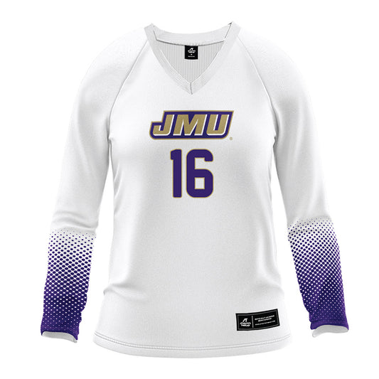 JMU - NCAA Women's Volleyball : Shelby Davis - White Volleyball Jersey-0