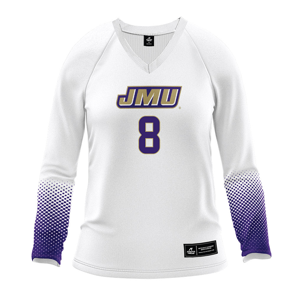 JMU - NCAA Women's Volleyball : Anna Wilson - White Volleyball Jersey-0