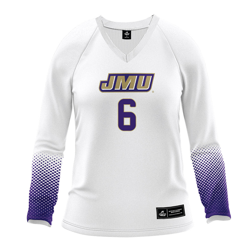 JMU - NCAA Women's Volleyball : Addie Norman - White Volleyball Jersey-0