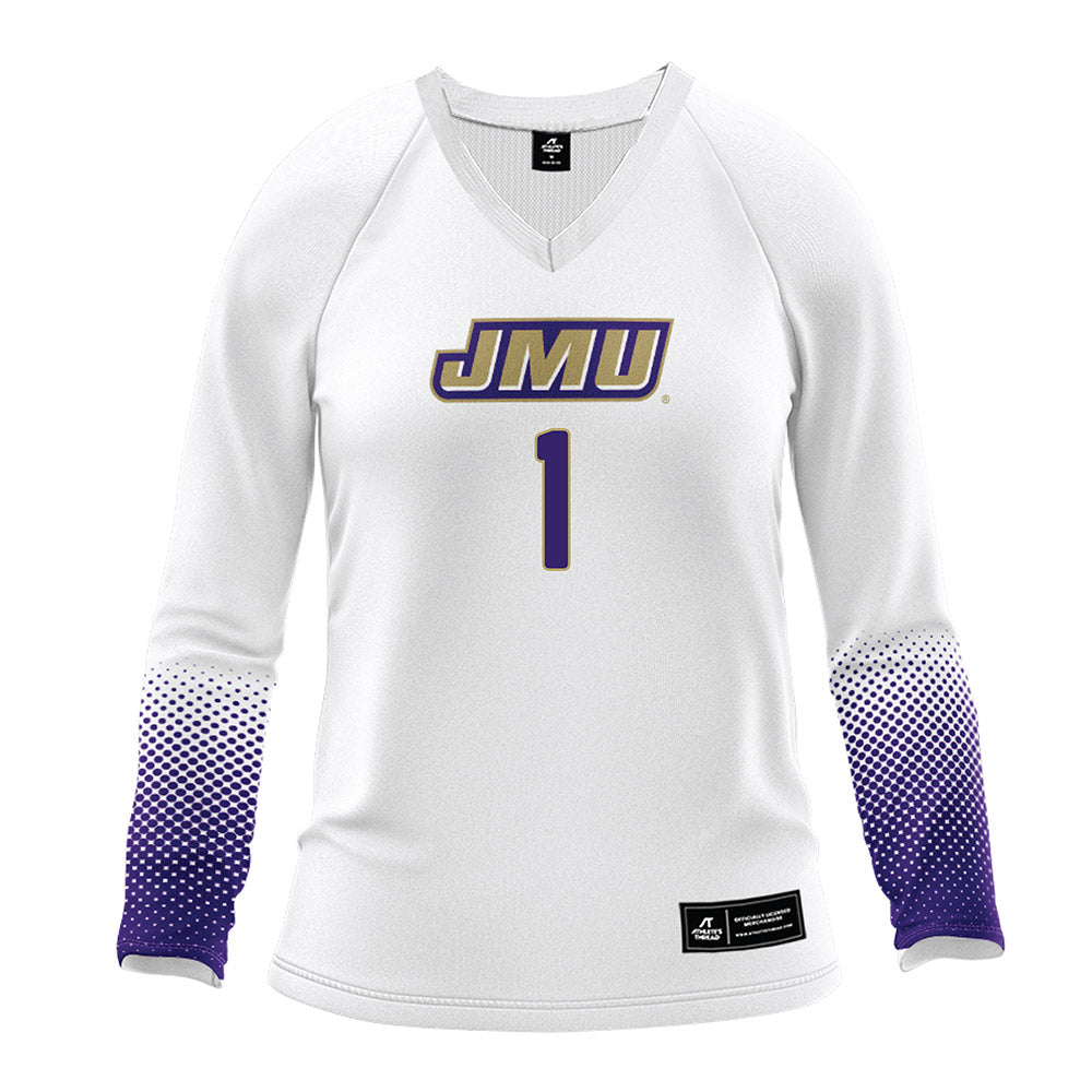 JMU - NCAA Women's Volleyball : Kennedy Louisell - White Volleyball Jersey-0