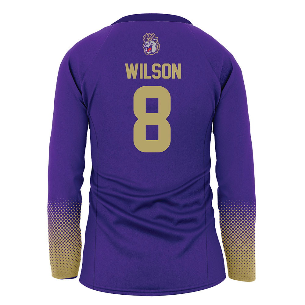 JMU - NCAA Women's Volleyball : Anna Wilson - Purple Volleyball Jersey-1