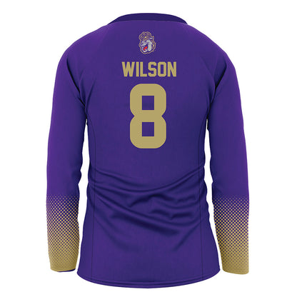 JMU - NCAA Women's Volleyball : Anna Wilson - Purple Volleyball Jersey-1