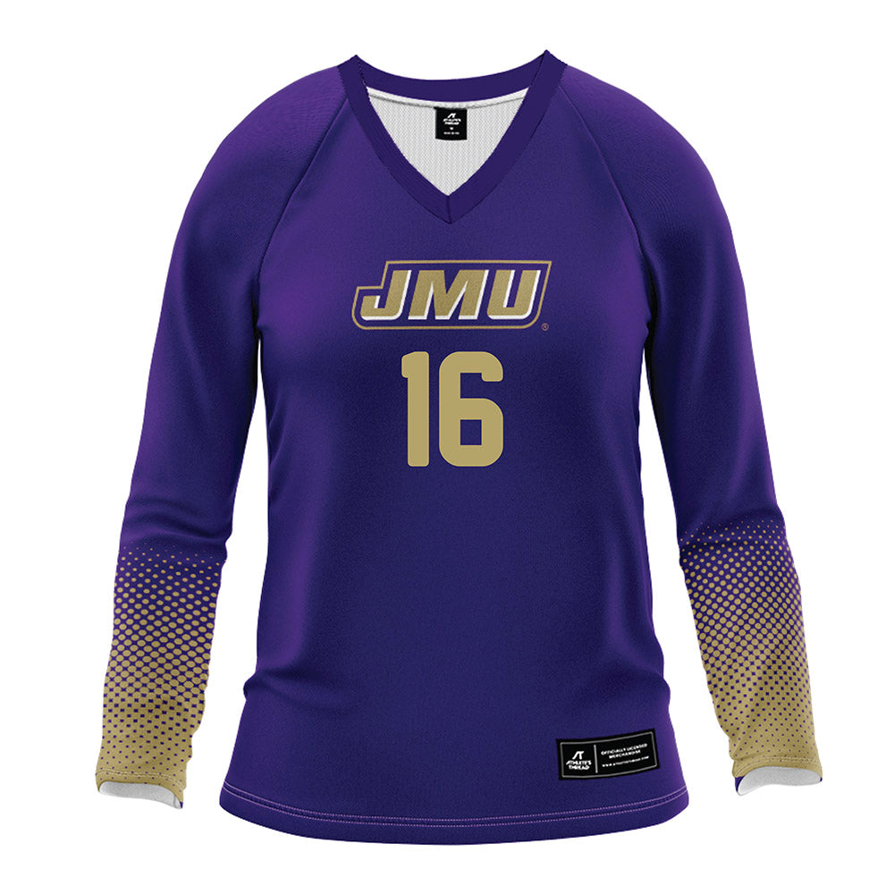 JMU - NCAA Women's Volleyball : Shelby Davis - Purple Volleyball Jersey-0