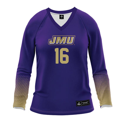 JMU - NCAA Women's Volleyball : Shelby Davis - Purple Volleyball Jersey-0