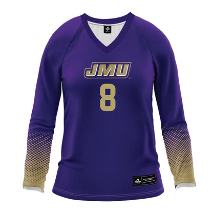 JMU - NCAA Women's Volleyball : Anna Wilson - Purple Volleyball Jersey-0