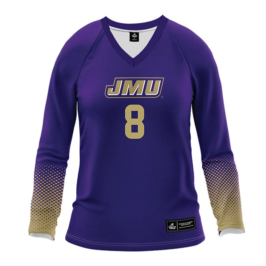 JMU - NCAA Women's Volleyball : Anna Wilson - Purple Volleyball Jersey-0