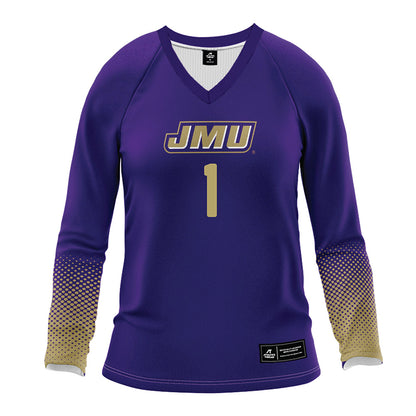 JMU - NCAA Women's Volleyball : Kennedy Louisell - Purple Volleyball Jersey-0