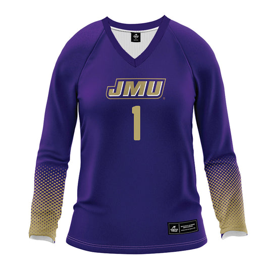 JMU - NCAA Women's Volleyball : Kennedy Louisell - Purple Volleyball Jersey-0