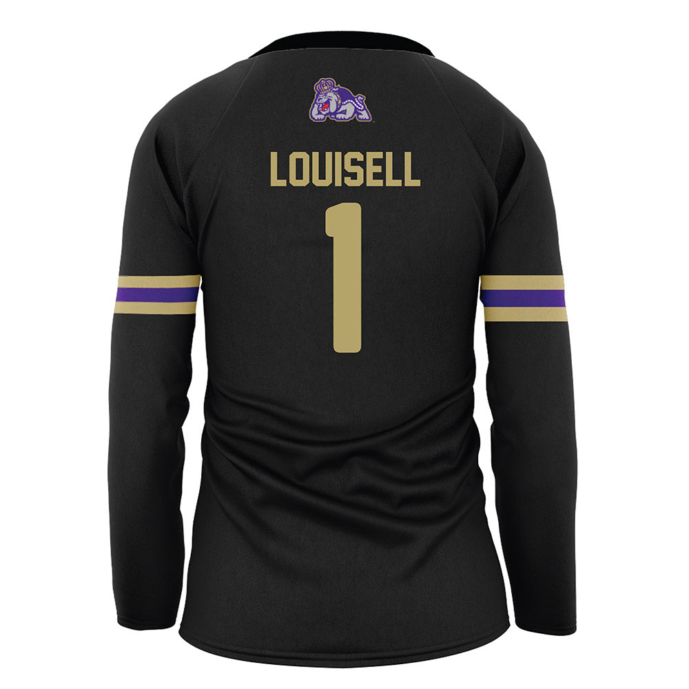 JMU - NCAA Women's Volleyball : Kennedy Louisell - Black Volleyball Jersey-1
