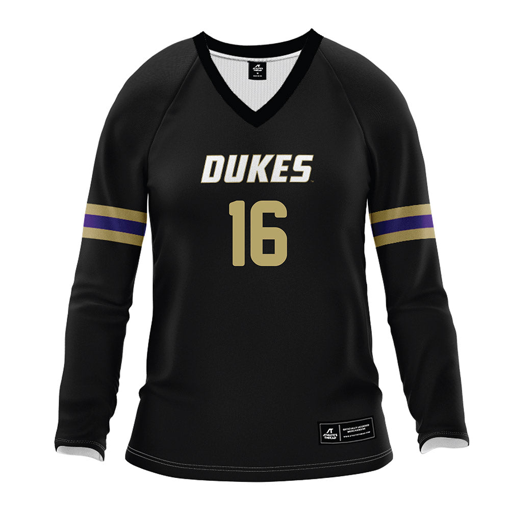 JMU - NCAA Women's Volleyball : Shelby Davis - Black Volleyball Jersey-0