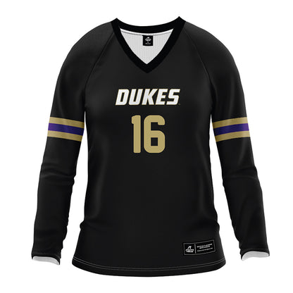 JMU - NCAA Women's Volleyball : Shelby Davis - Black Volleyball Jersey-0