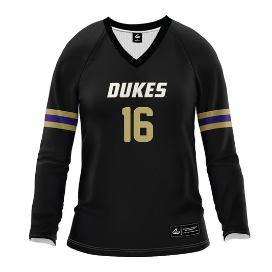 JMU - NCAA Women's Volleyball : Shelby Davis - Black Volleyball Jersey-0