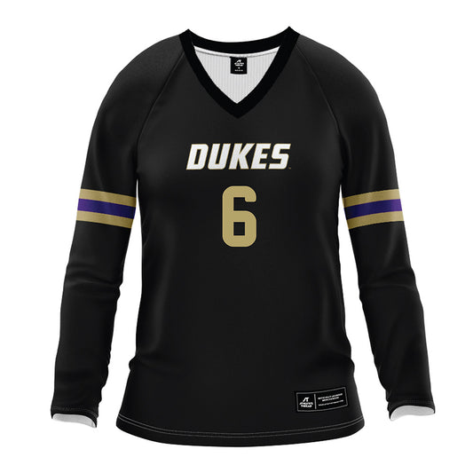 JMU - NCAA Women's Volleyball : Addie Norman - Black Volleyball Jersey-0